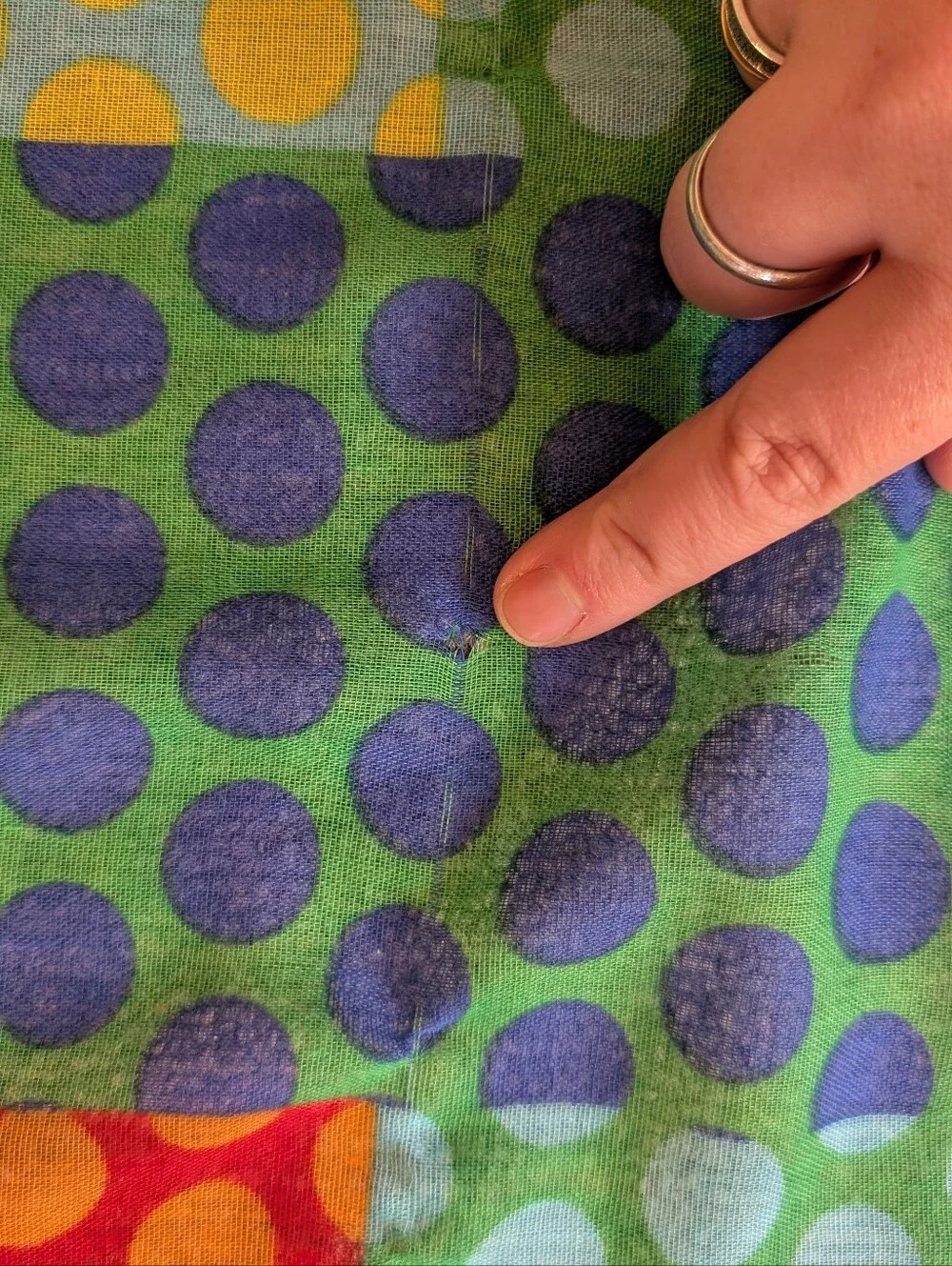 Multicolor Patchwork Polka Dot Y2K‎ Lightweight Scarf